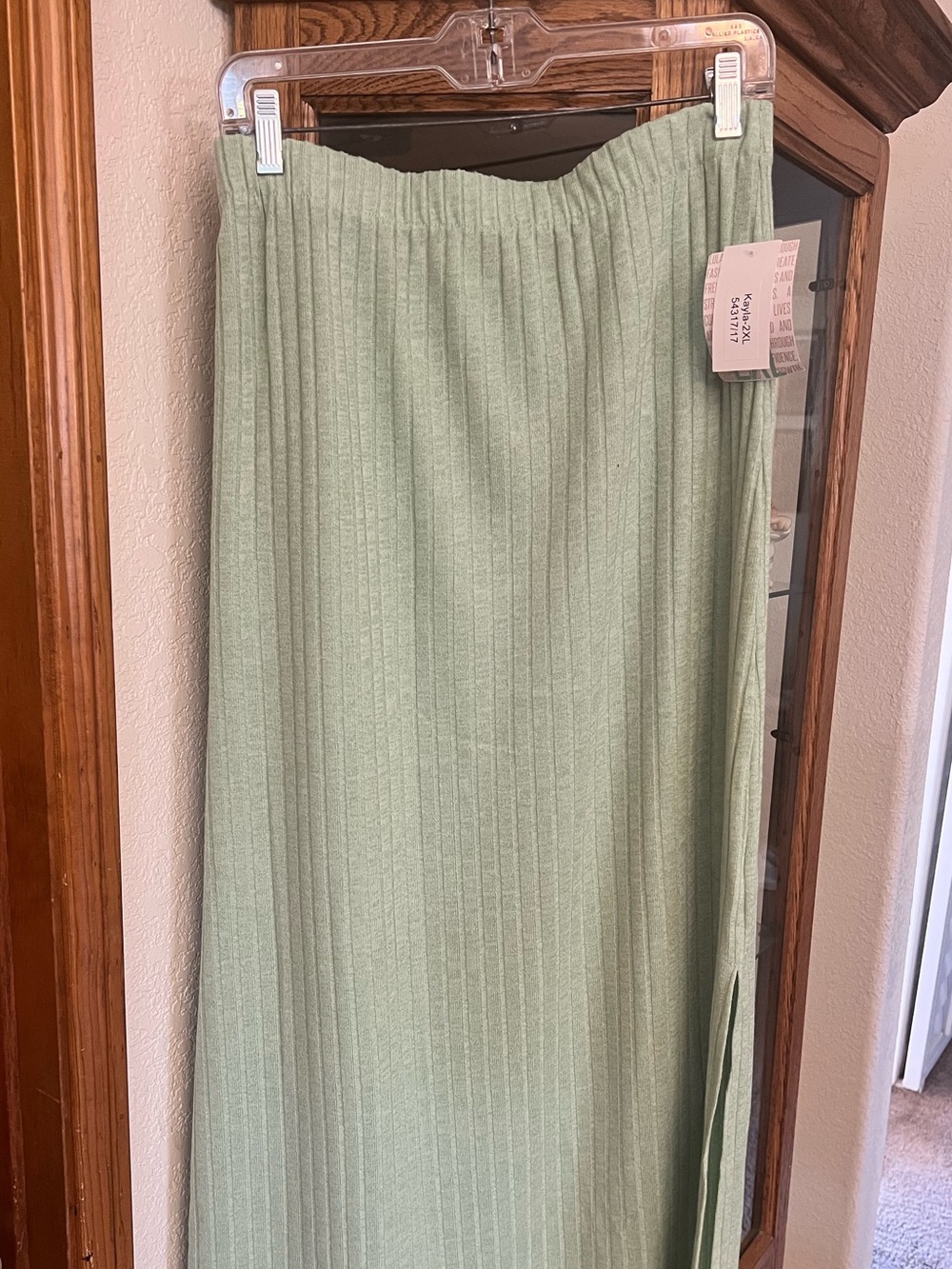 LuLaRoe Sage Green Ribbed Maxi Skirt